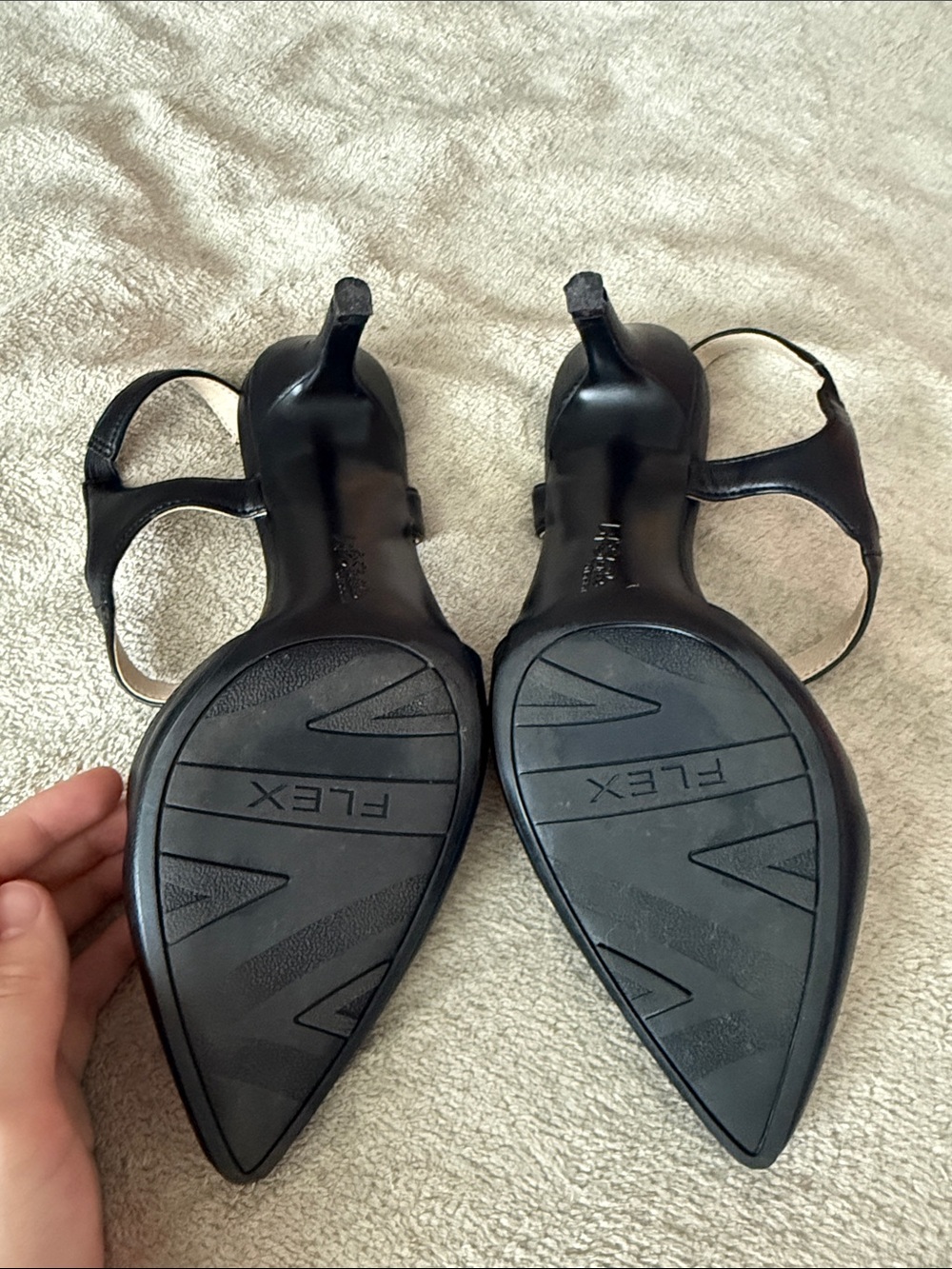 Life Stride Black Pointed Slingback Heels - Picture 2 of 3